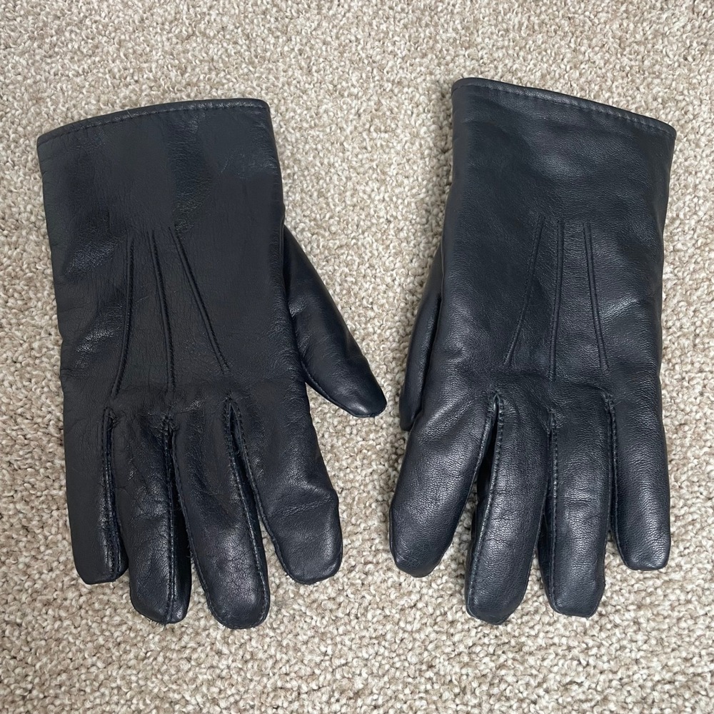 Vintage Wilsons Leather Gloves Women's Large Black Rabbit Fur Lined Philippines